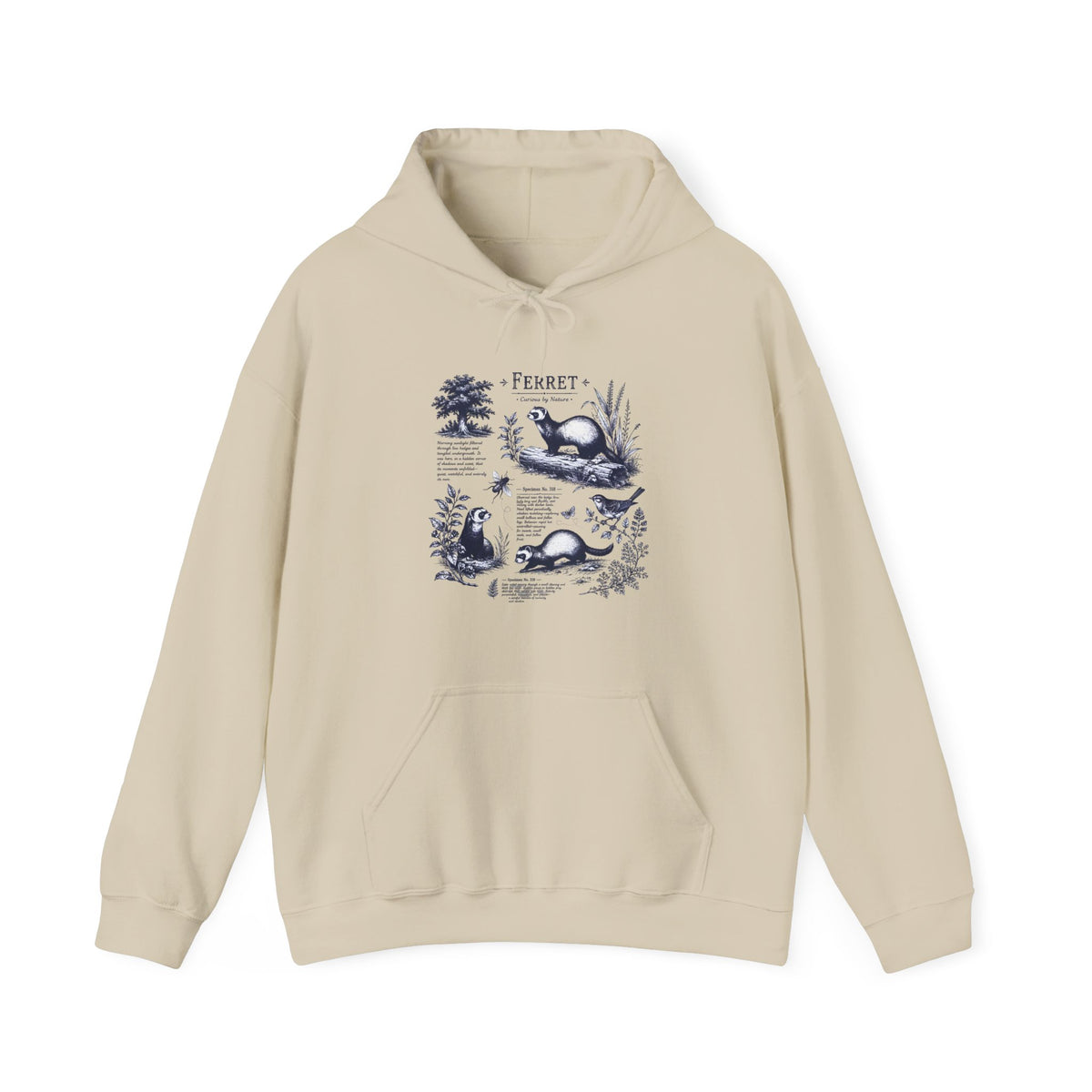 Ferret Vintage Illustration Hoodie — Retro Wildlife Graphic Sweatshirt