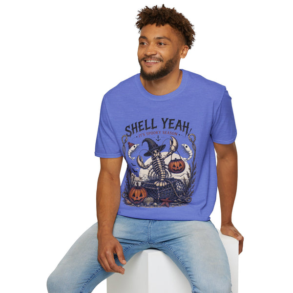 Shell Yeah! It's Spooky Season Tee — Halloween Crab Witch Graphic T-Shirt