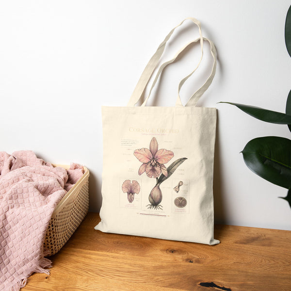 Botanical Amaryllis Canvas Tote Bag