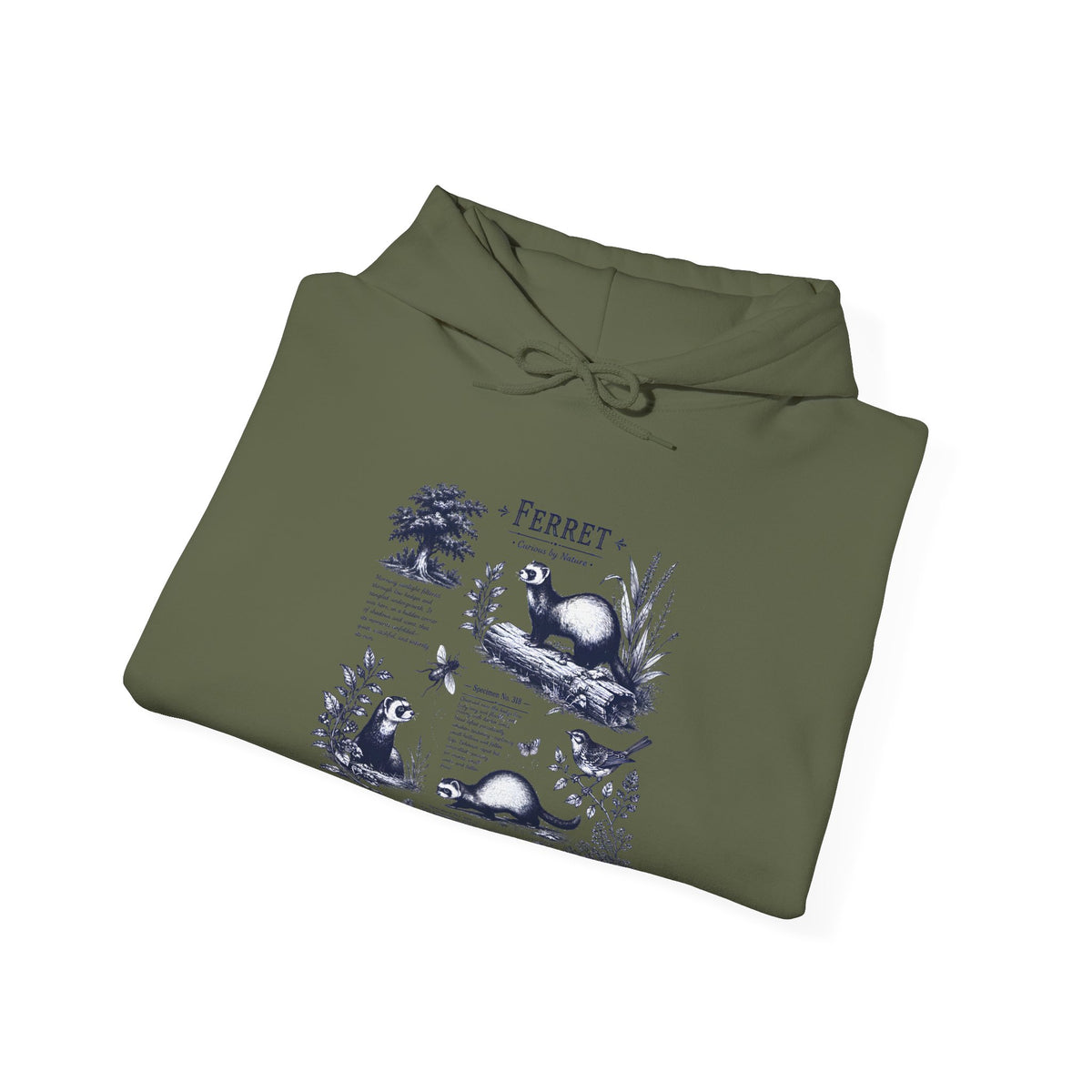Ferret Vintage Illustration Hoodie — Retro Wildlife Graphic Sweatshirt