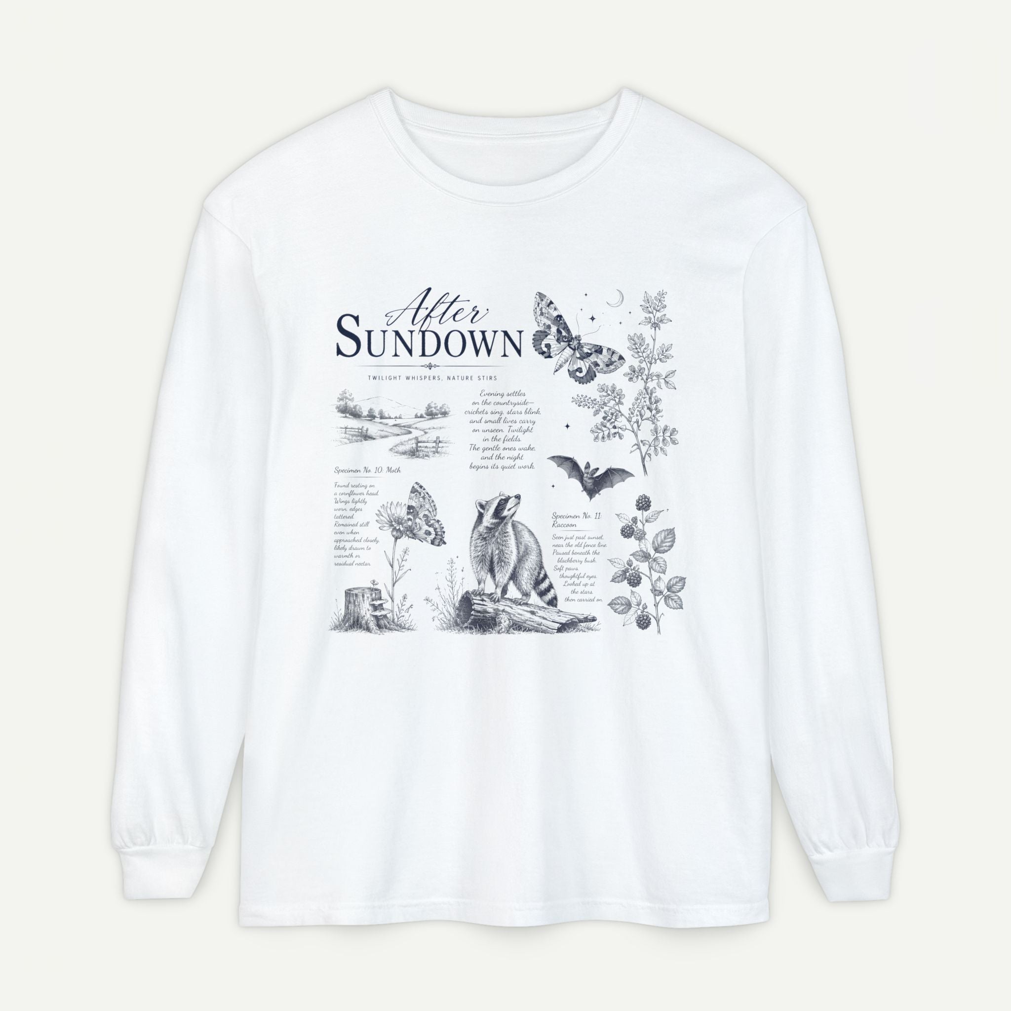 After Sundown Long Sleeve Tee — Night Nature Wildlife Graphic Secondary image