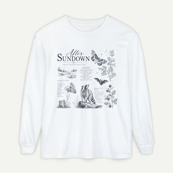 After Sundown Long Sleeve Tee — Night Nature Wildlife Graphic