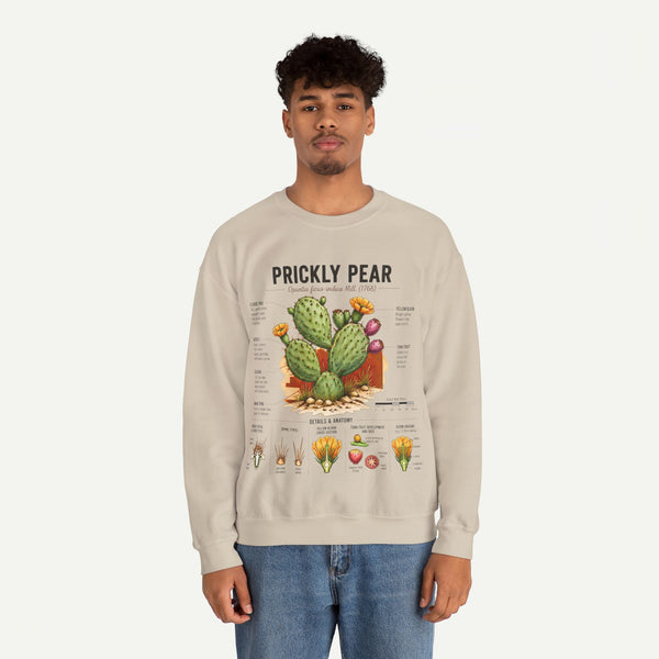 Prickly Pear Botanical Sweatshirt — Cactus Illustration Guide Crewneck