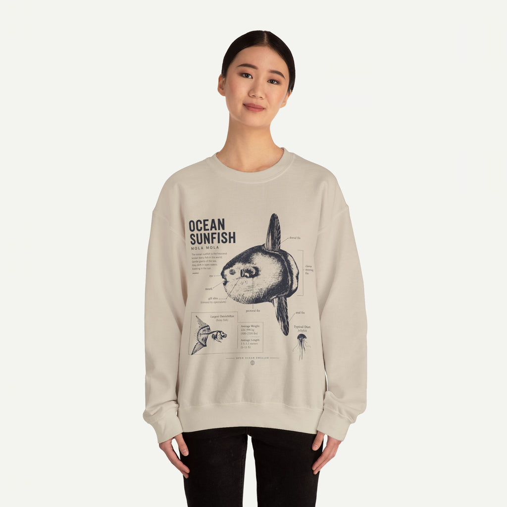 Ocean Sunfish Sweatshirt — Vintage Marine Illustration Pullover