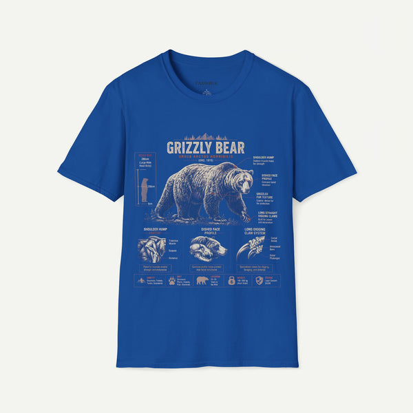 Grizzly Bear Anatomy Vintage Graphic T-Shirt — Wildlife Animal Tee