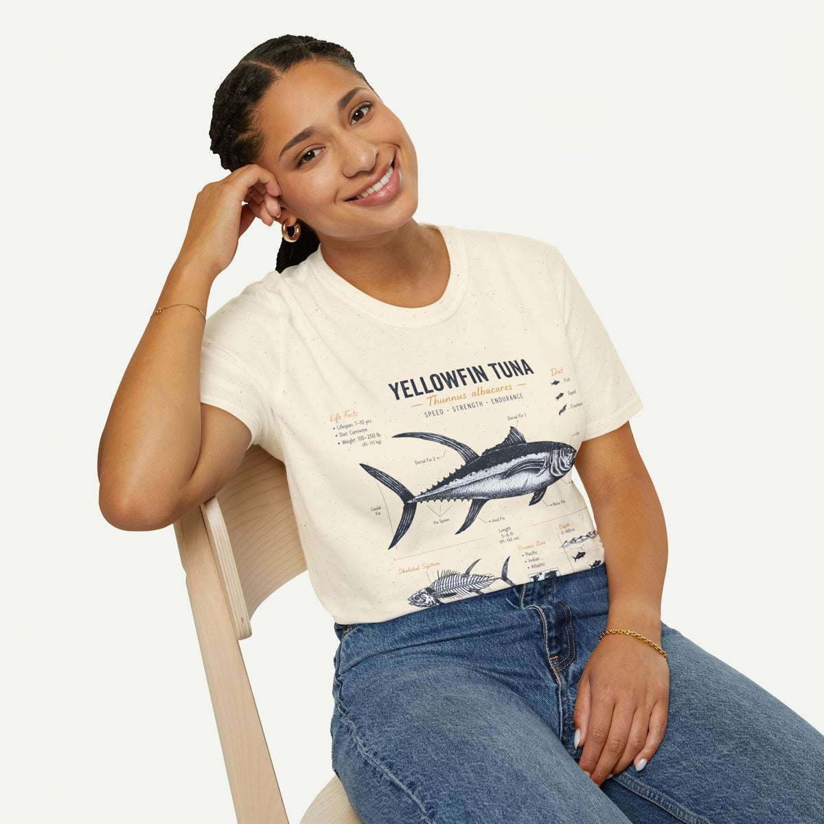 Yellowfin Tuna Anatomy T-Shirt — Vintage Fish ID Graphic Tee