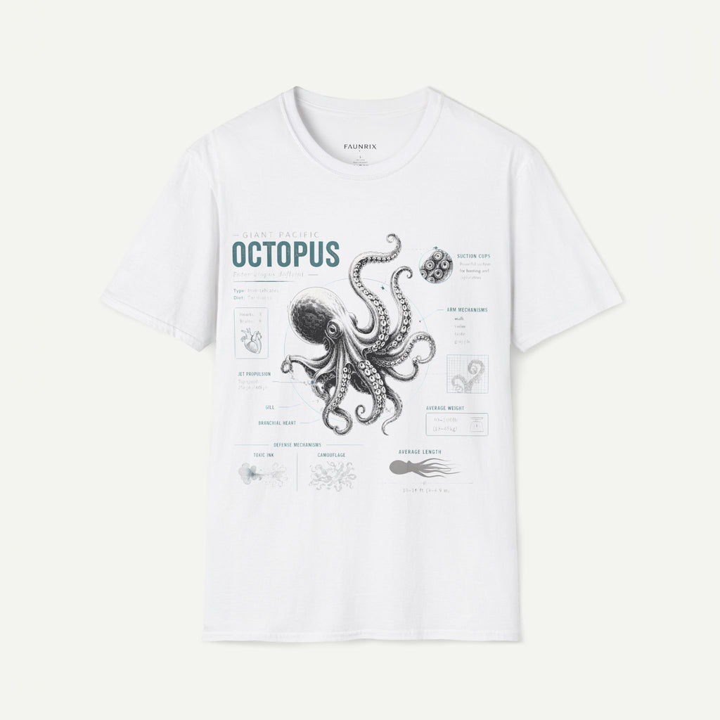 Octopus Anatomy Tee — Vintage Marine Illustration T-Shirt
