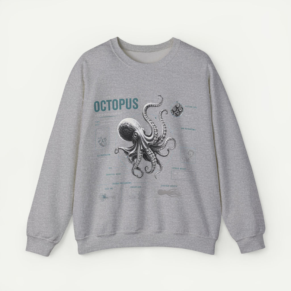 Octopus Anatomy Sweatshirt — Vintage Marine Biology Graphic