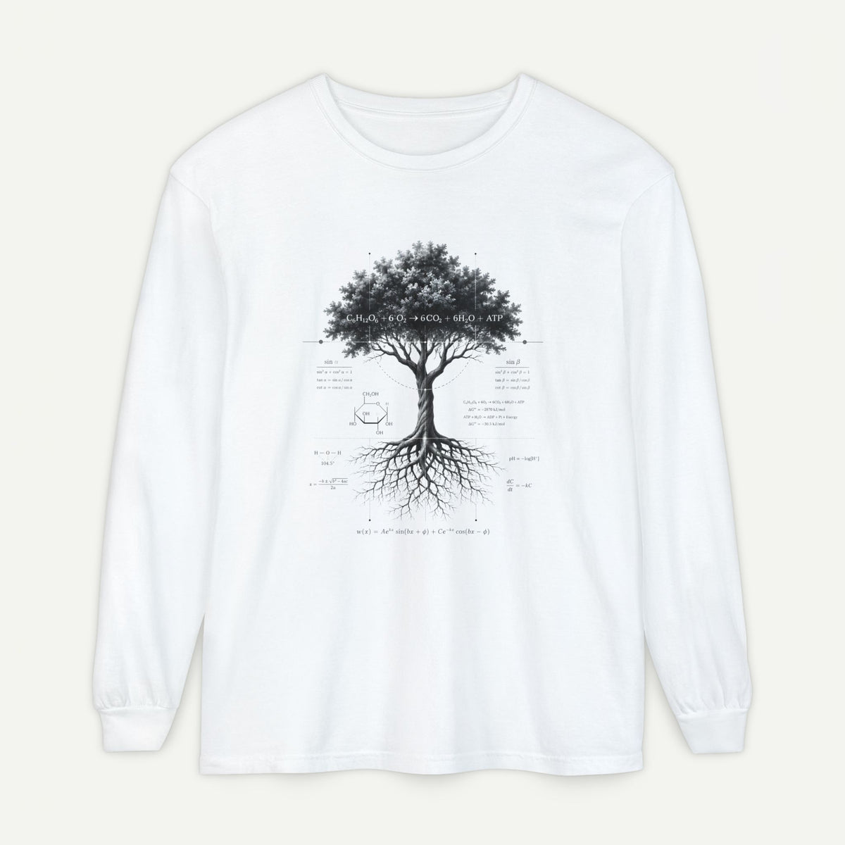 Long Sleeve T-Shirt — Botanical Tree of Life Illustration