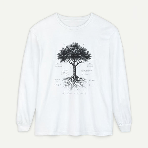 Long Sleeve T-Shirt — Botanical Tree of Life Illustration