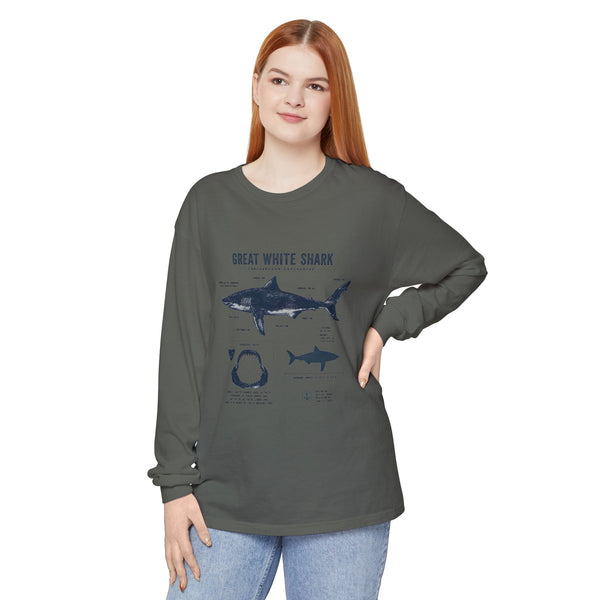 Great White Shark Anatomy Long Sleeve Tee
