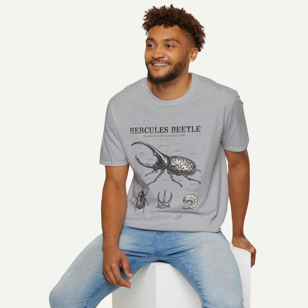 Hercules Beetle Anatomy T-Shirt — Vintage Entomology Graphic Tee