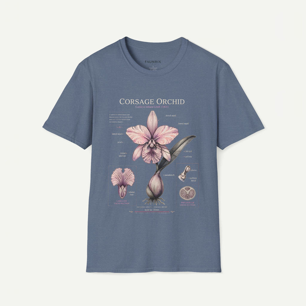 Corsage Orchid T-Shirt — Botanical Floral Diagram Tee