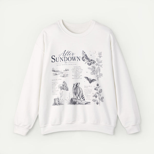 After Sundown Crewneck Sweatshirt — Moonlit Wildlife Graphic Sweatshirt