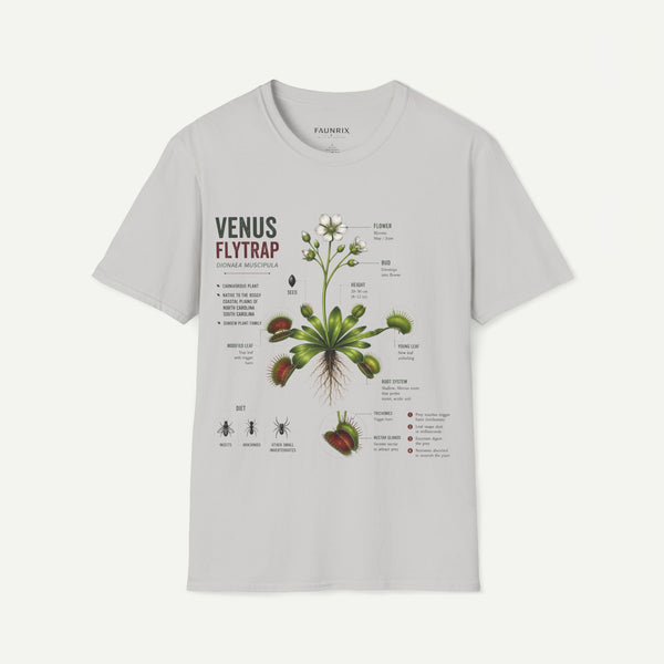 Venus Flytrap Anatomy Botanical T-Shirt – Illustrated Plant Diagram Tee