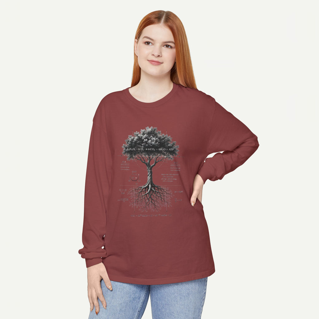 Long Sleeve T-Shirt — Botanical Tree of Life Illustration