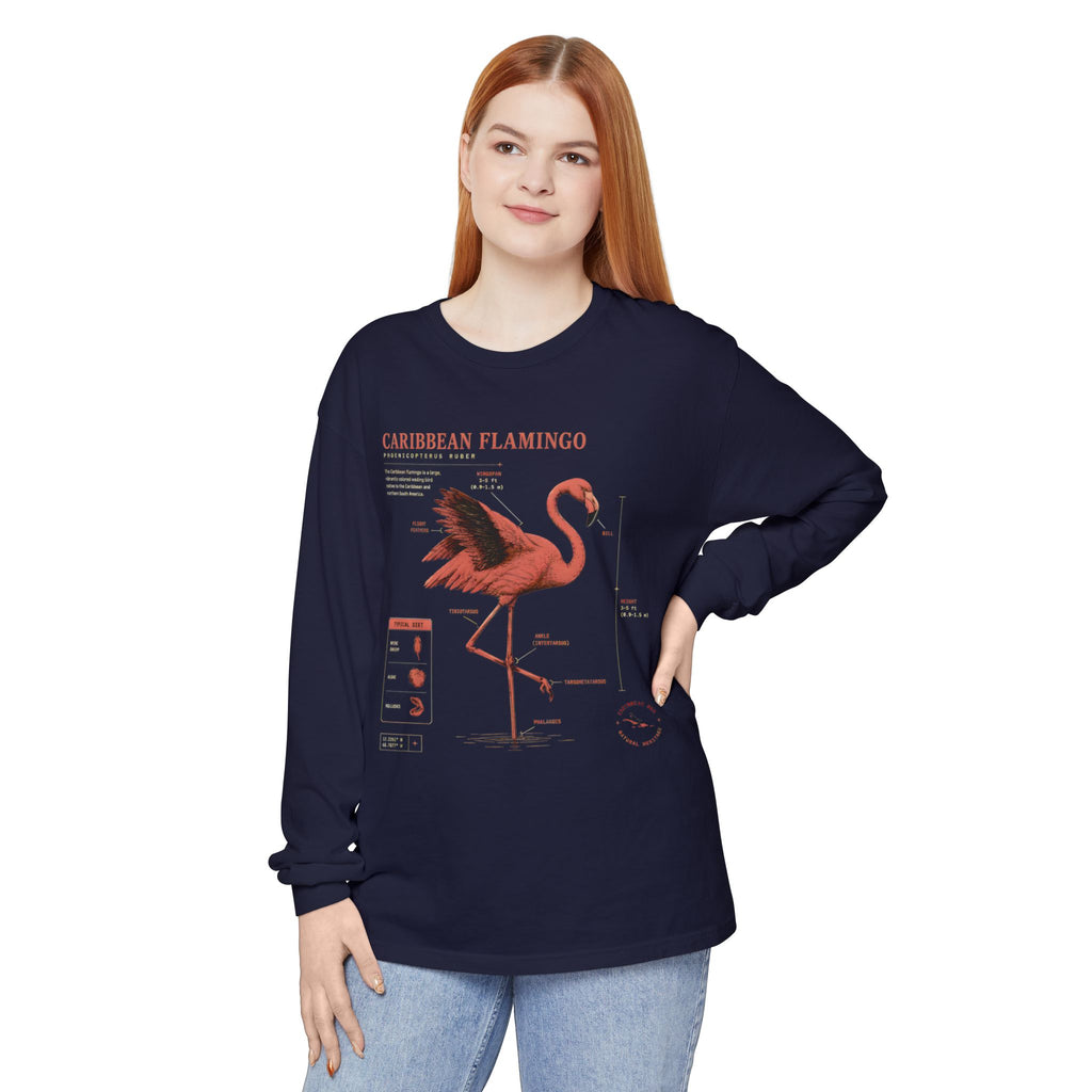 Caribbean Flamingo Anatomy Long Sleeve Tee