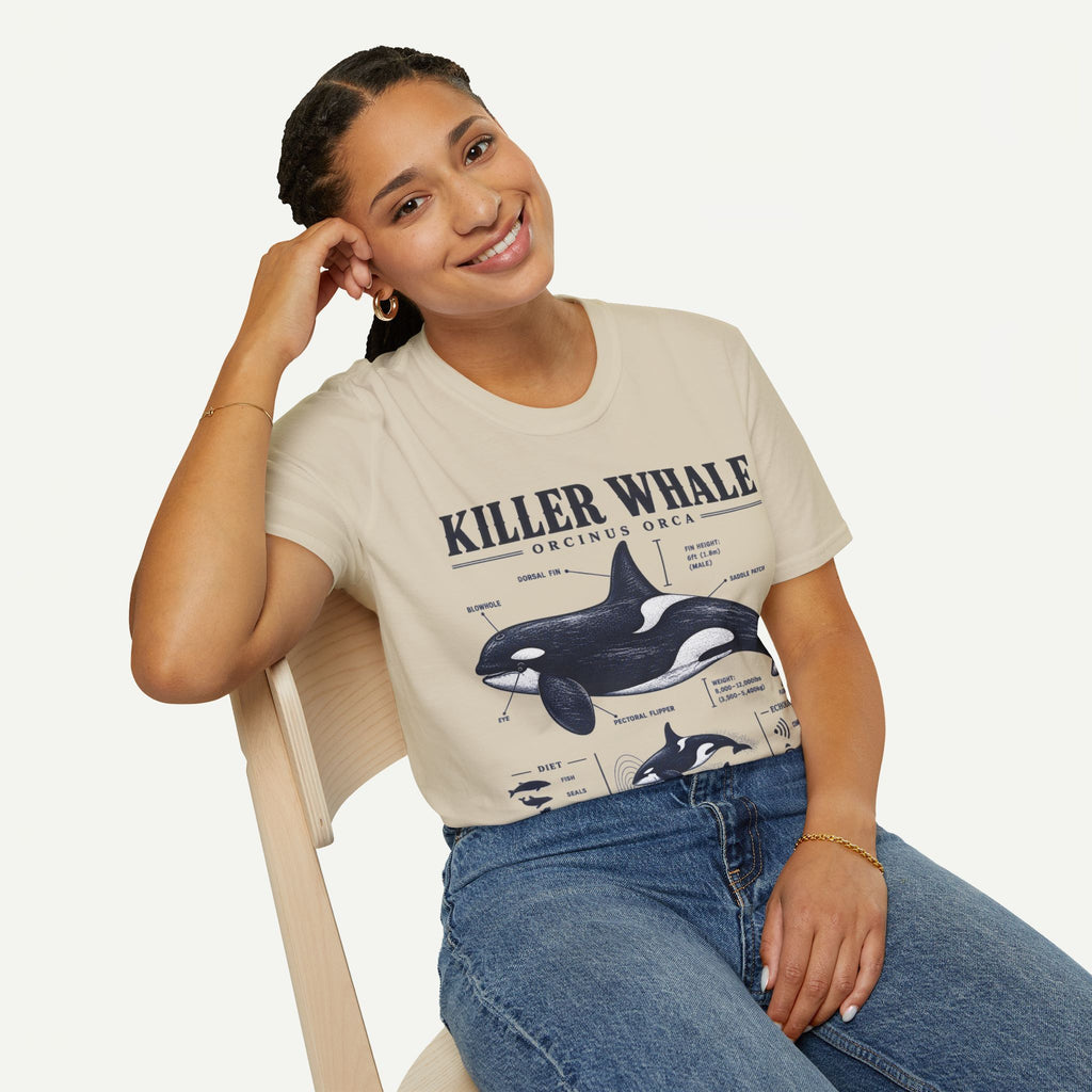 Killer Whale Diagram T-Shirt — Orcinus Orca Marine Life Graphic Tee