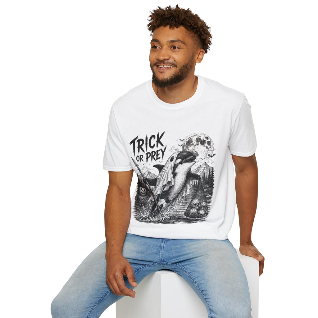 T-Shirt — Trick or Prey Halloween Orca Tee