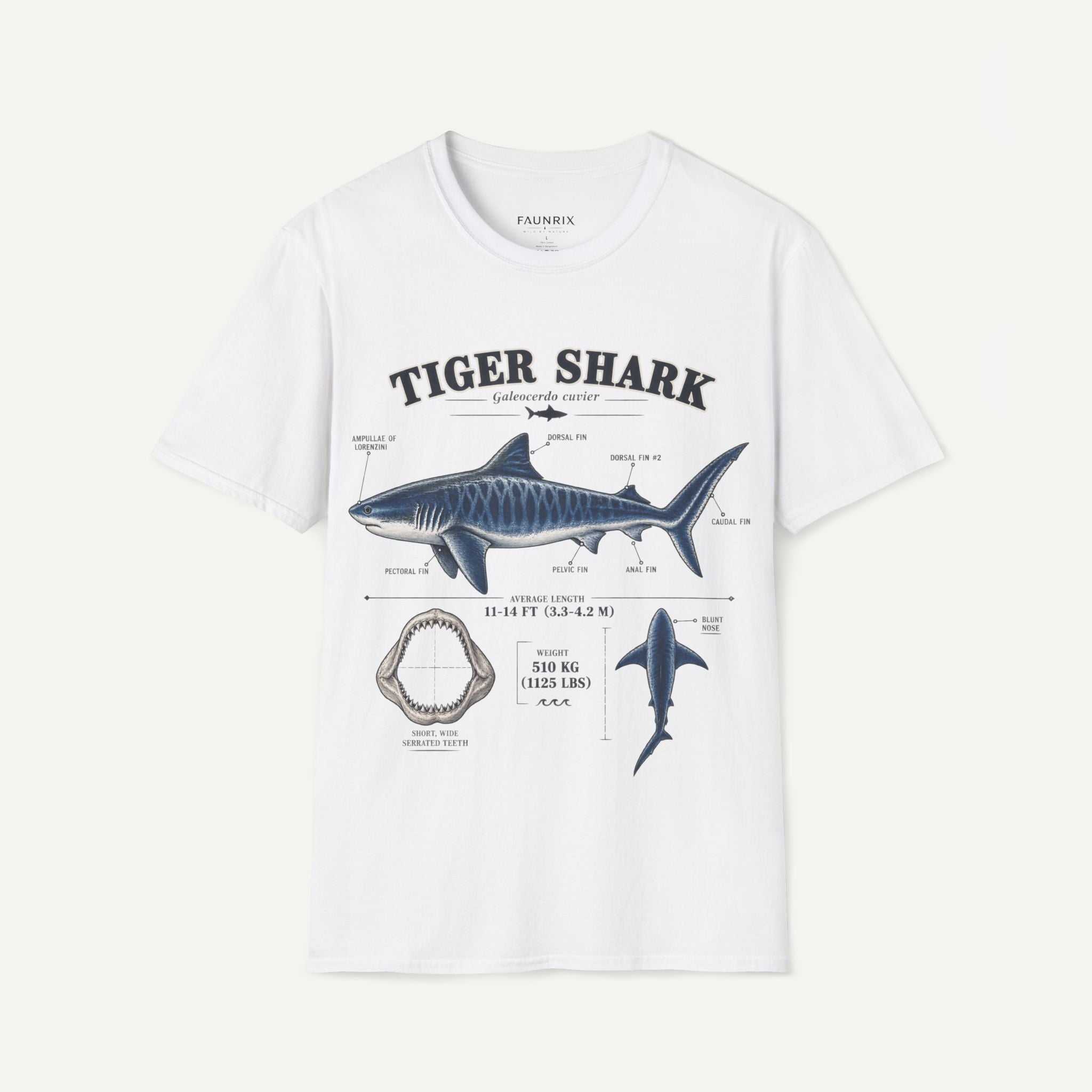 Tiger Shark Anatomy T-Shirt — Vintage Marine Biology Graphic Tee Secondary image