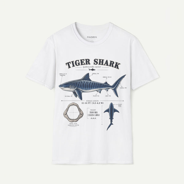 Tiger Shark Anatomy T-Shirt — Vintage Marine Biology Graphic Tee