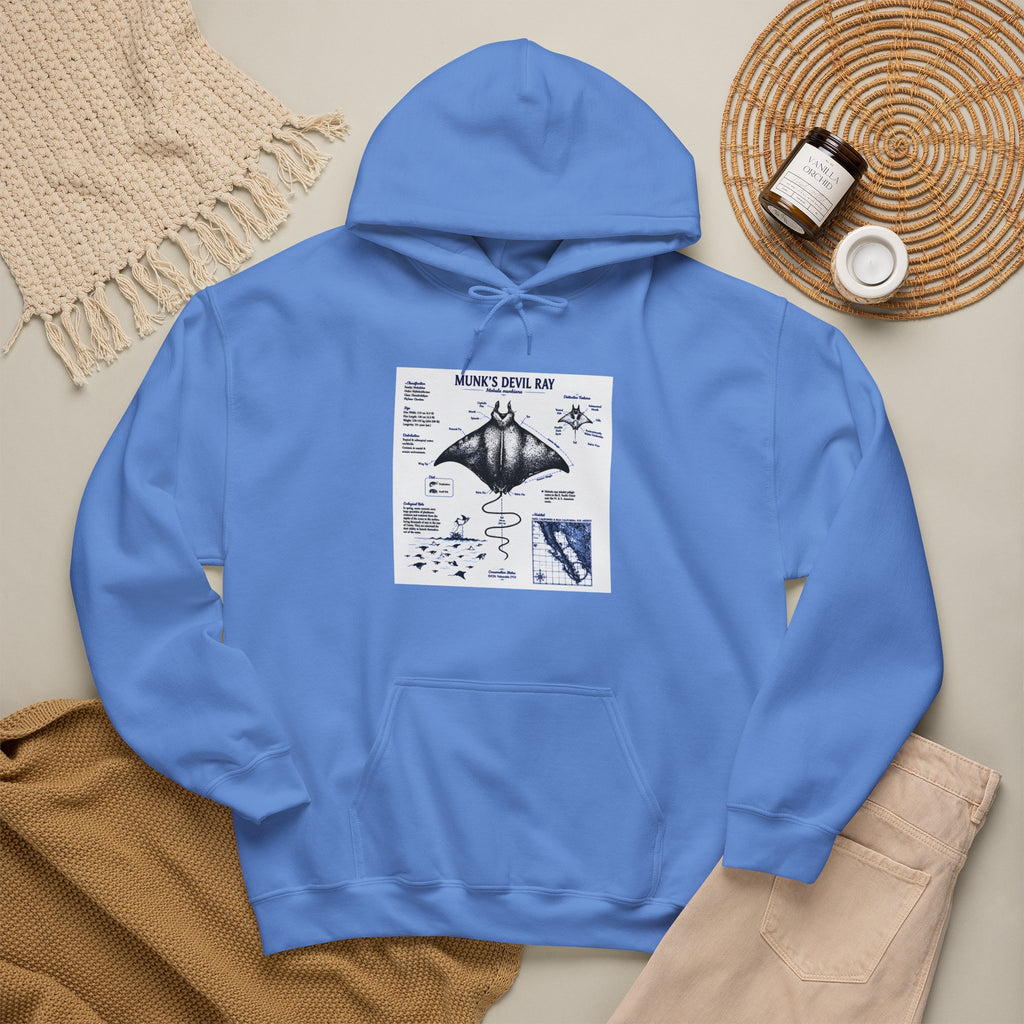 Manta Ray Anatomy Hoodie — Marine Life Graphic Pullover