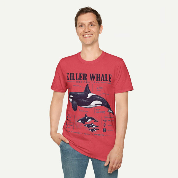 Killer Whale Diagram T-Shirt — Orcinus Orca Marine Life Graphic Tee