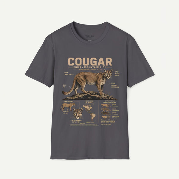 Cougar Puma Mountain Lion Anatomy Graphic T-Shirt