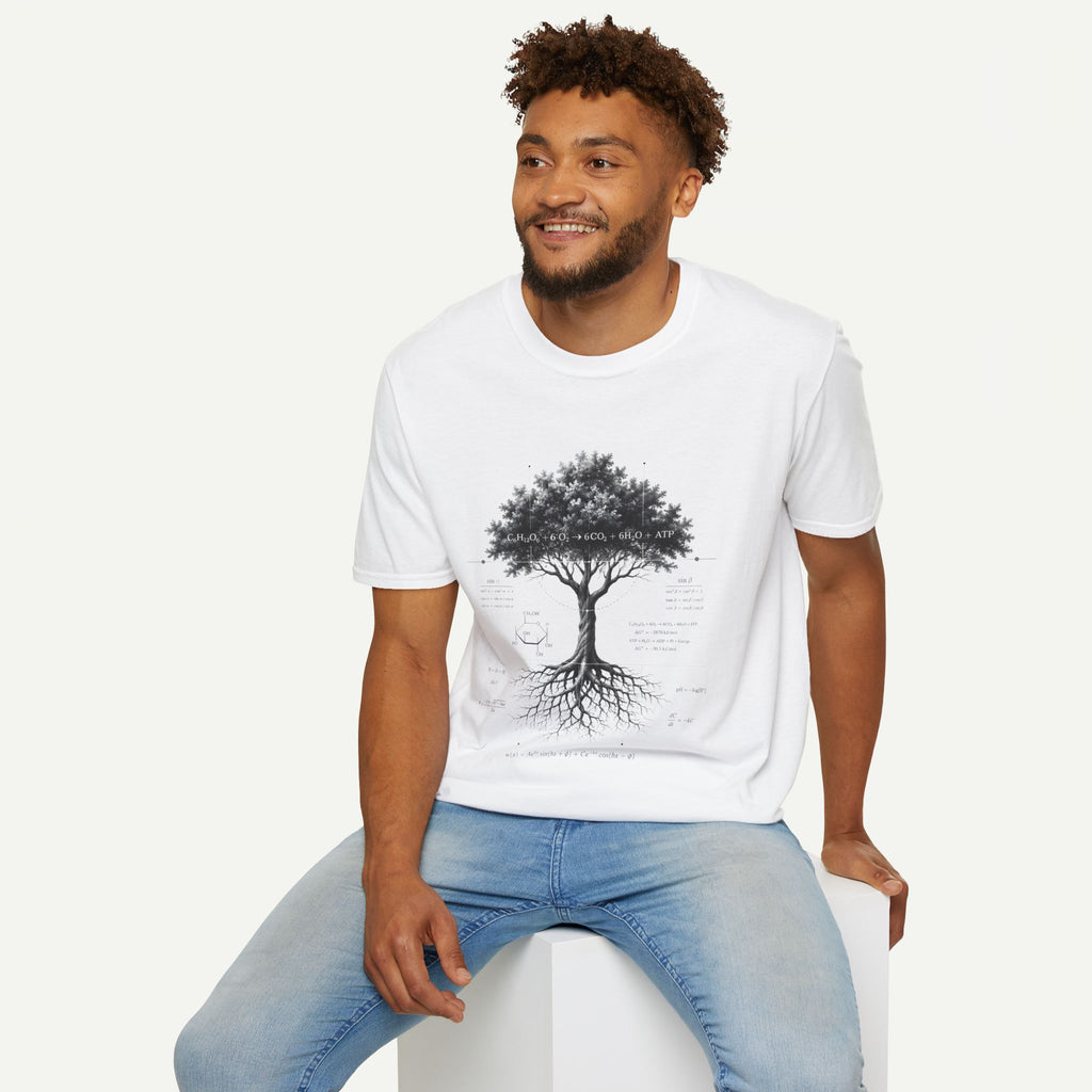 Tree of Life T‑Shirt — Botanical Graphic with Roots and Photosynthesis Diagram
