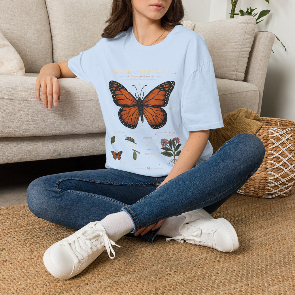 Monarch Butterfly Anatomy T-Shirt — Vintage Nature Illustration Tee