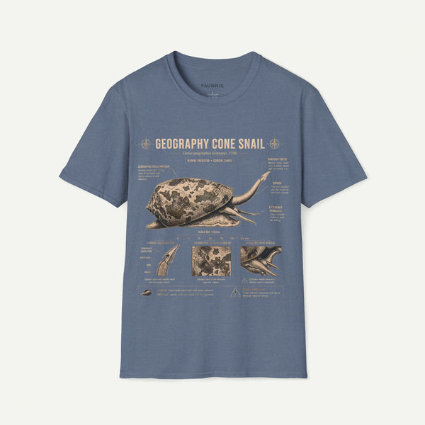 Geography Cone Snail Anatomy T-Shirt — Vintage Scientific Illustration Tee