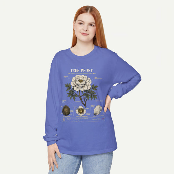 Tree Peony Illustration Long Sleeve Tee