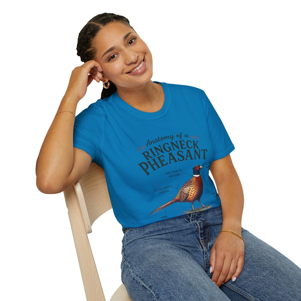 Ringneck Pheasant Anatomy T-Shirt — Illustrated Bird Diagram Tee