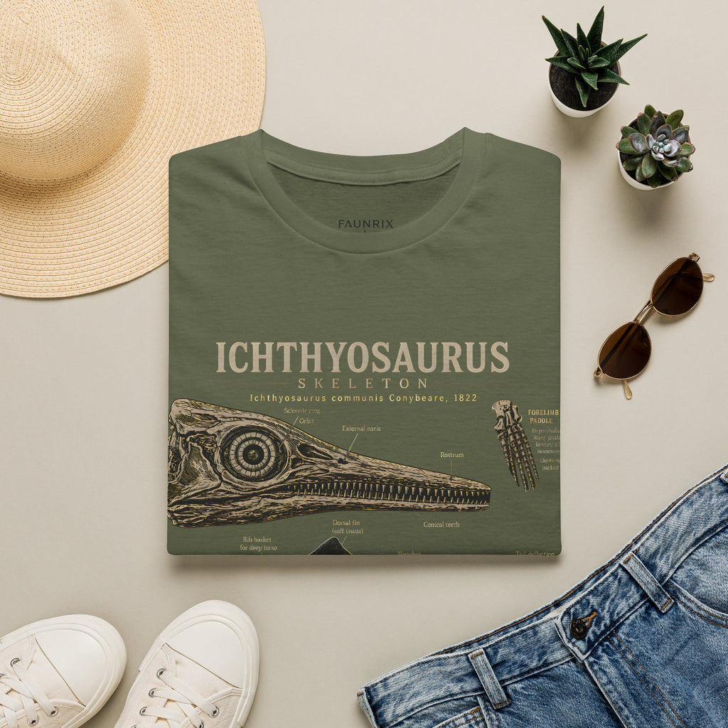 Ichthyosaurus Fossil Illustration T-Shirt