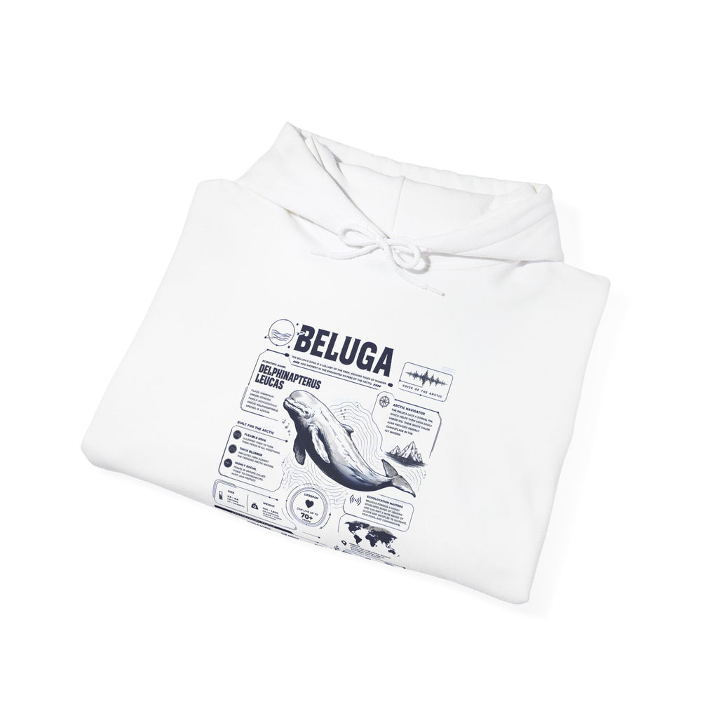 Beluga Whale Graphic Hoodie - Marine Life Diagram Sweatshirt