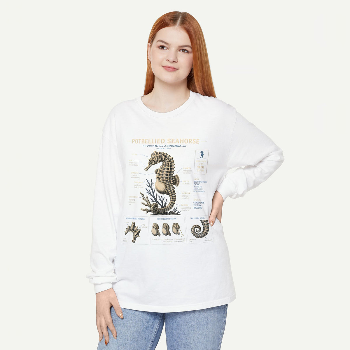 Seahorse Anatomy Long Sleeve Tee