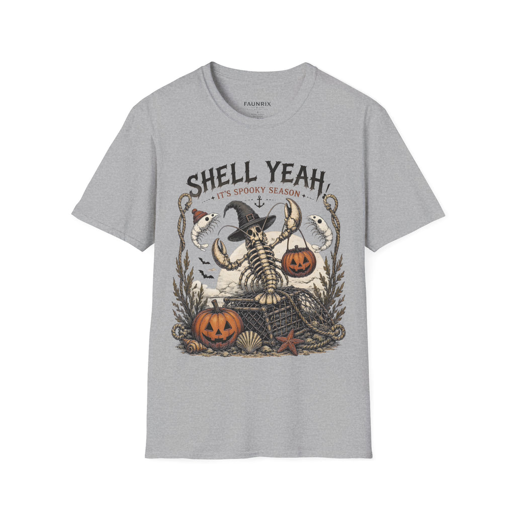 Shell Yeah! It's Spooky Season Tee — Halloween Crab Witch Graphic T-Shirt