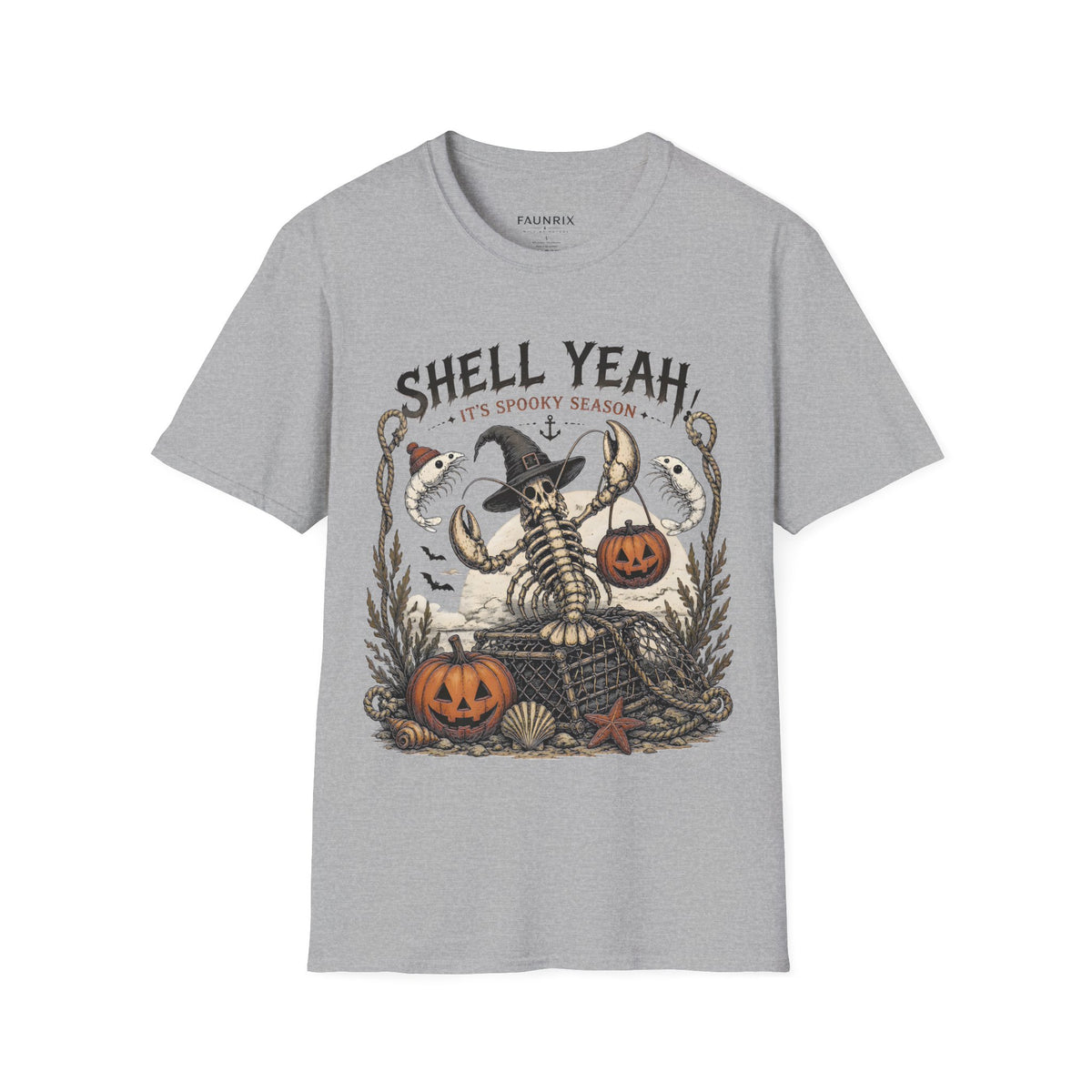 Shell Yeah! It's Spooky Season Tee — Halloween Crab Witch Graphic T-Shirt