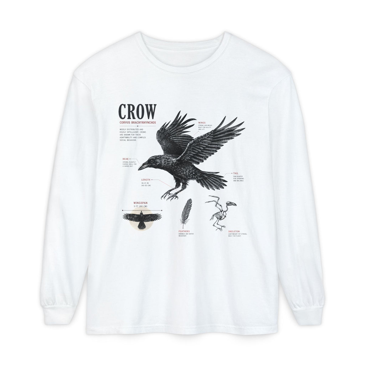 Crow Anatomy Long Sleeve Tee