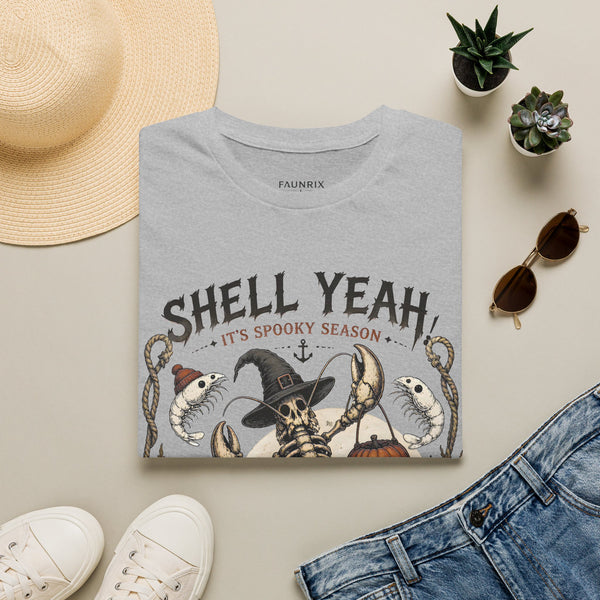 Shell Yeah! It's Spooky Season Tee — Halloween Crab Witch Graphic T-Shirt