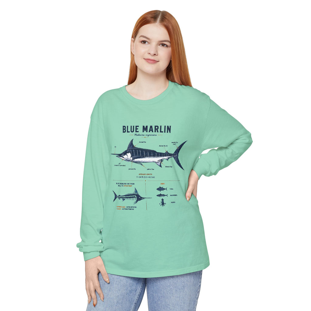 Blue Marlin Anatomy Long Sleeve Shirt