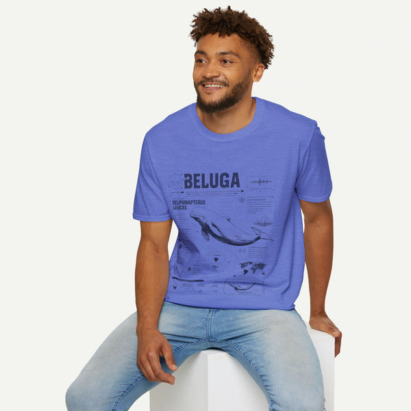 Beluga Whale Anatomy T-Shirt — Marine Life Illustration Tee Delphinapterus leucas