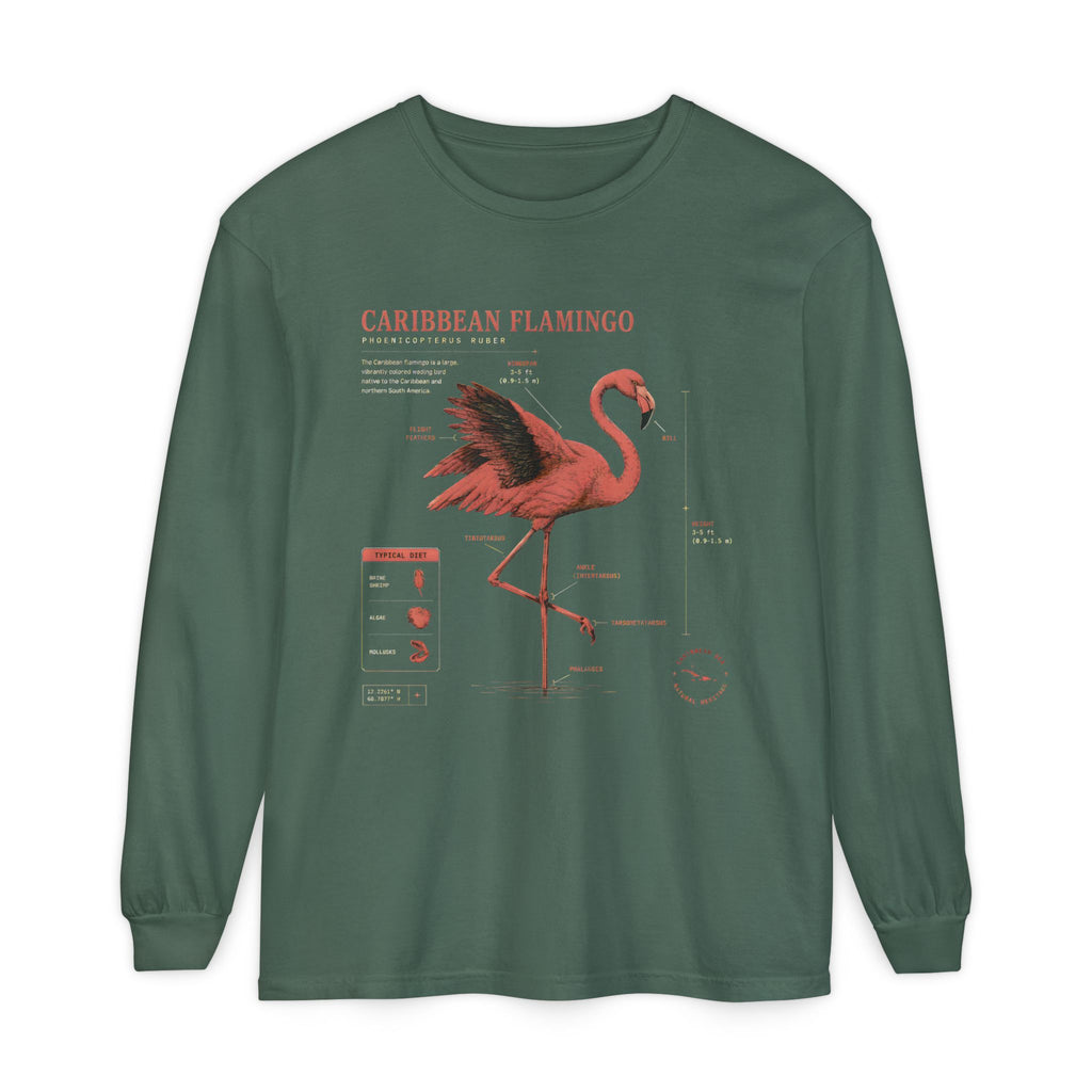 Caribbean Flamingo Anatomy Long Sleeve Tee