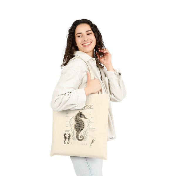 Seahorse Anatomy  Vintage Marine Biology Tote Bag