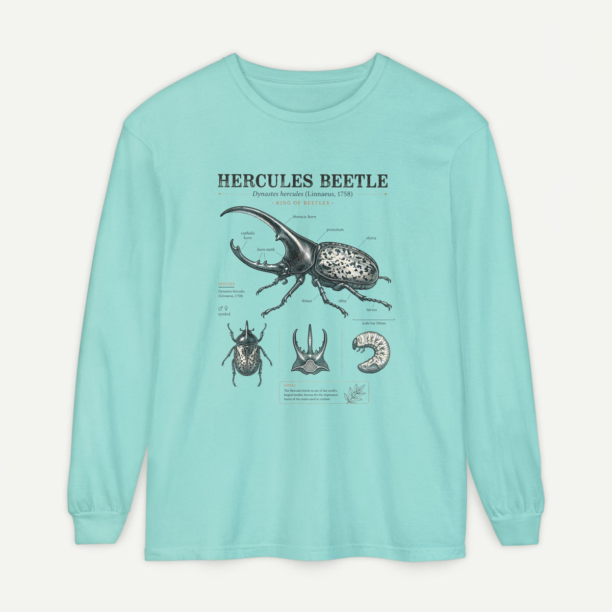 Hercules Beetle Anatomy Long Sleeve Tee