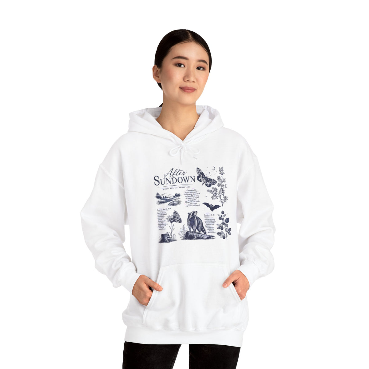 Sunset Foxes Hoodie — "After Sundown" Nature Graphic Pullover