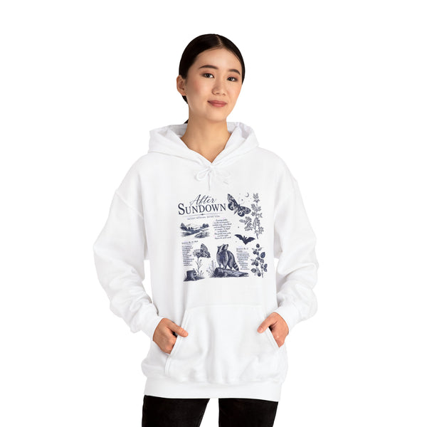 Sunset Foxes Hoodie — "After Sundown" Nature Graphic Pullover