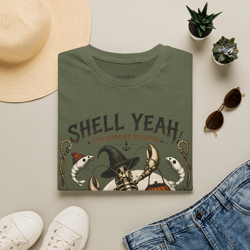 Shell Yeah! It's Spooky Season Tee — Halloween Crab Witch Graphic T-Shirt
