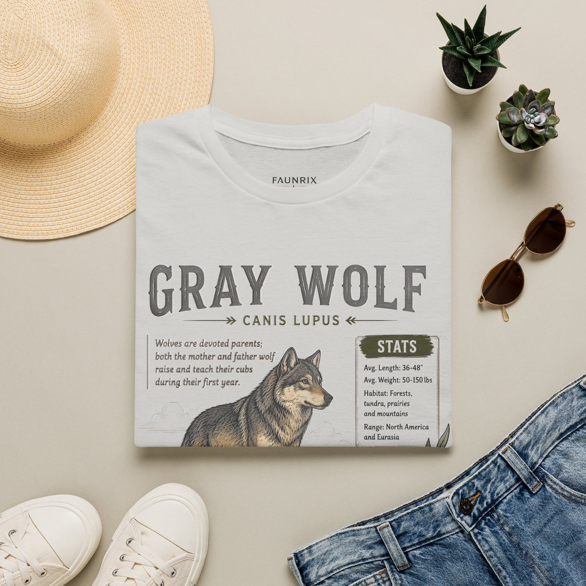 Gray Wolf Anatomy T-Shirt — Canis Lupus Nature Facts Tee