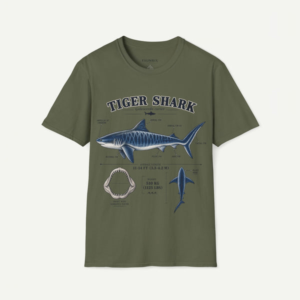 Tiger Shark Anatomy T-Shirt — Vintage Marine Biology Graphic Tee
